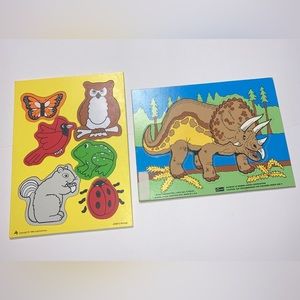 2 Toddler Puzzles Triceratops Puzzle Animal Puzzle